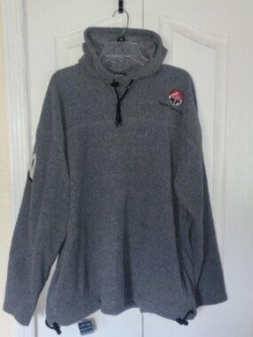Northpeak NPK Fleece Hoodie Mens XL Gray Vintage Y2K 00 Graphic Toggle Hem